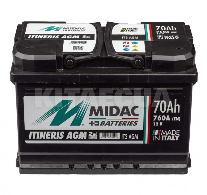 Аккумулятор автомобильный 70Ач 760А "+" справа MIDAC (570.901.076) - 2