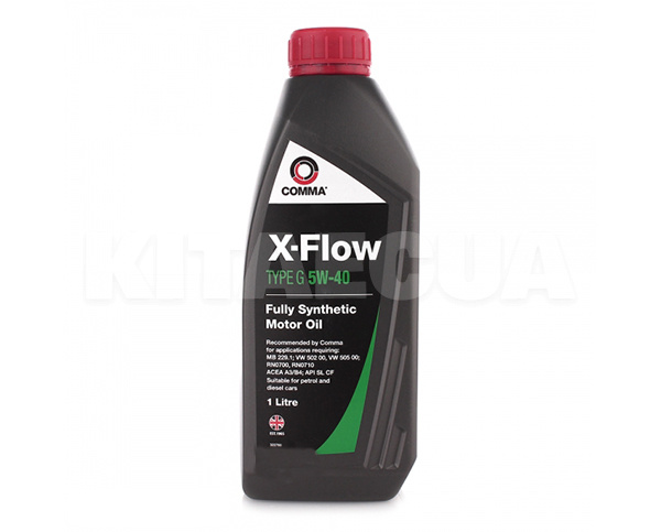 Масло моторне синтетичне 1л 5W-40 X-FLOW G COMMA (B38575-COMMA)