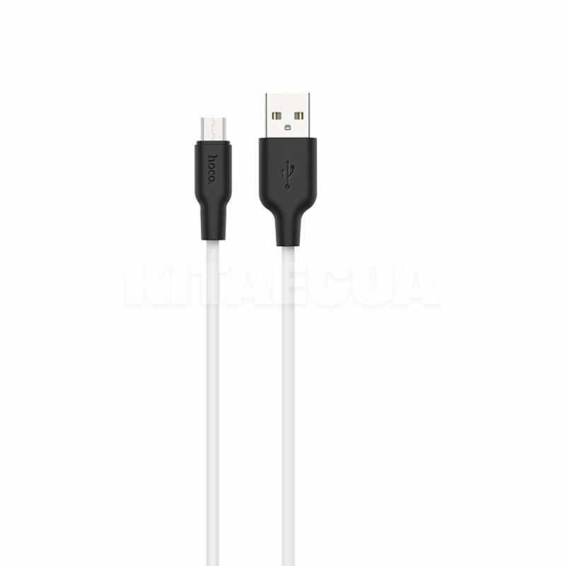 Кабель USB microUSB 2A X21 1м чорний/білий HOCO (6957531071389)