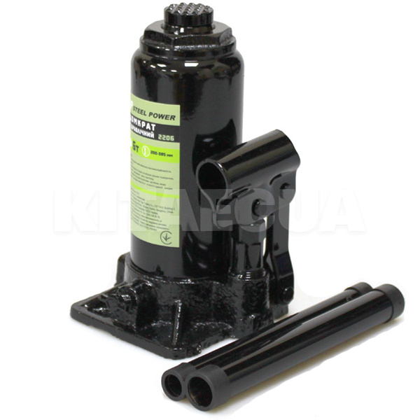 Домкрат гідравлічний пляшковий до 6т (200мм-385мм) STEEL POWER (SPR 2206)