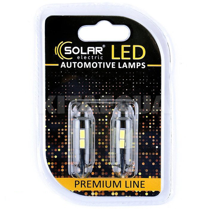 LED лампа для авто Premium Line W2.1x9.5d 6500K (комплект) Solar (SL1345)