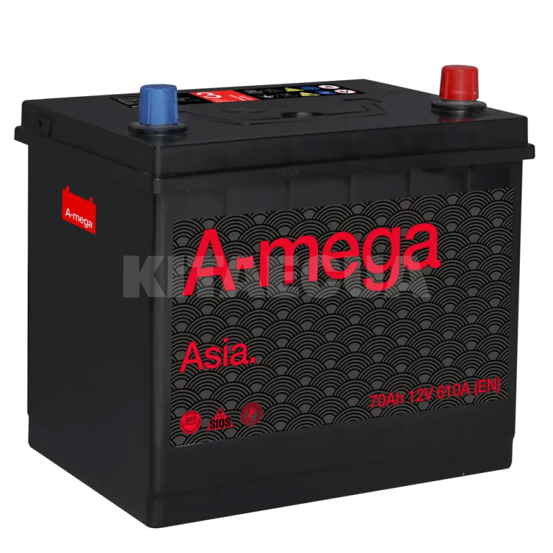 Аккумулятор автомобильный 70Ач 610А "+" слева A-Mega (6СТ-70-А3-ASIA-(1))