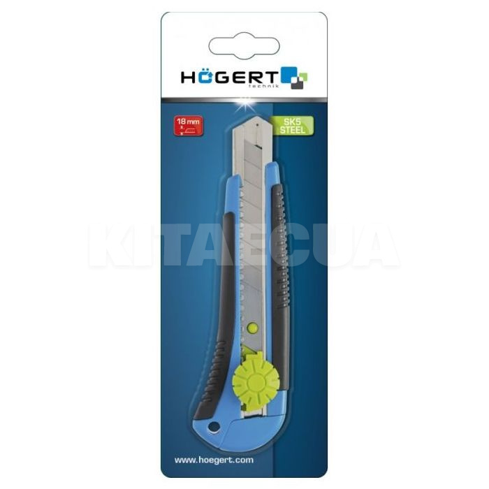 Нож сегментный 18 мм пластиковый и поворотной блокировкой HOGERT (HT4C605) - 2