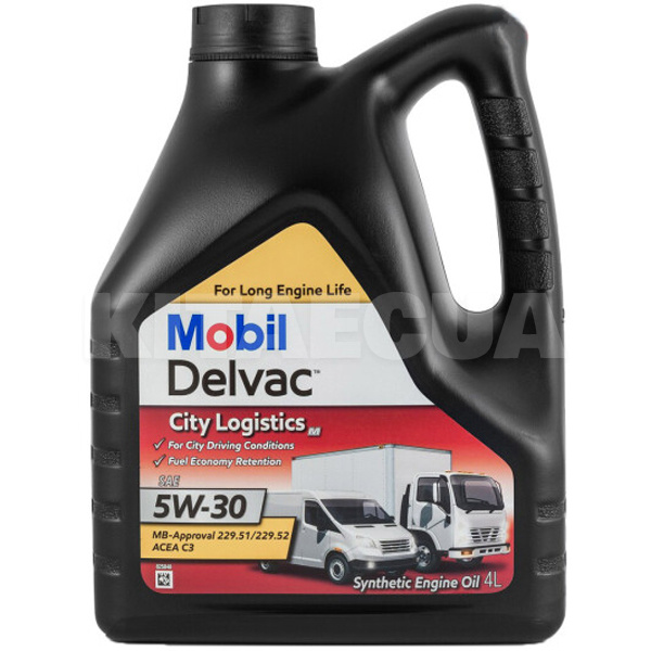 Масло моторное синтетическое 4л 5W-30 Delvac City Logistics M MOBIL (153904)