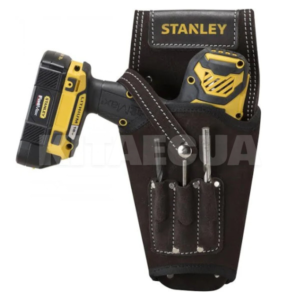 Сумка (кобура) для шуруповерта на пояс замш 16х6х30см STANLEY (STST1-80118)