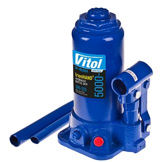 Домкрат гидравлический телескопический до 5т (185мм-358мм) IronHAND с кейсом VITOL