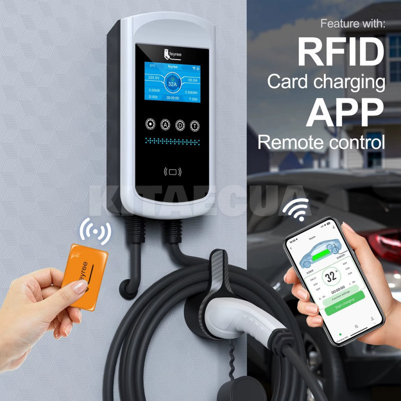 Зарядка для электромобиля Type 2 22 кВт 32А 3-фазы Pisces DLB (FY22-32-3P-T2-PIS-DLB-3CT) - 4