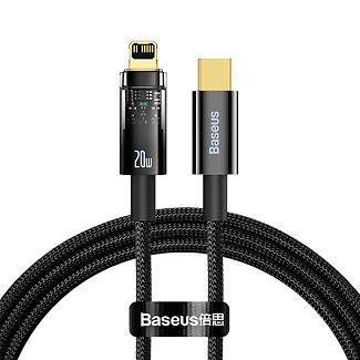 Кабель Type-C - Lightning 20W автоматическое отключение 1м черный BASEUS