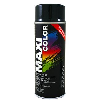 Краска-эмаль декоративная 400мл RAL 7021 черно-серая MAXI COLOR