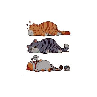 Наклейки "Спящий кот" для автомобиля (3шт.) 