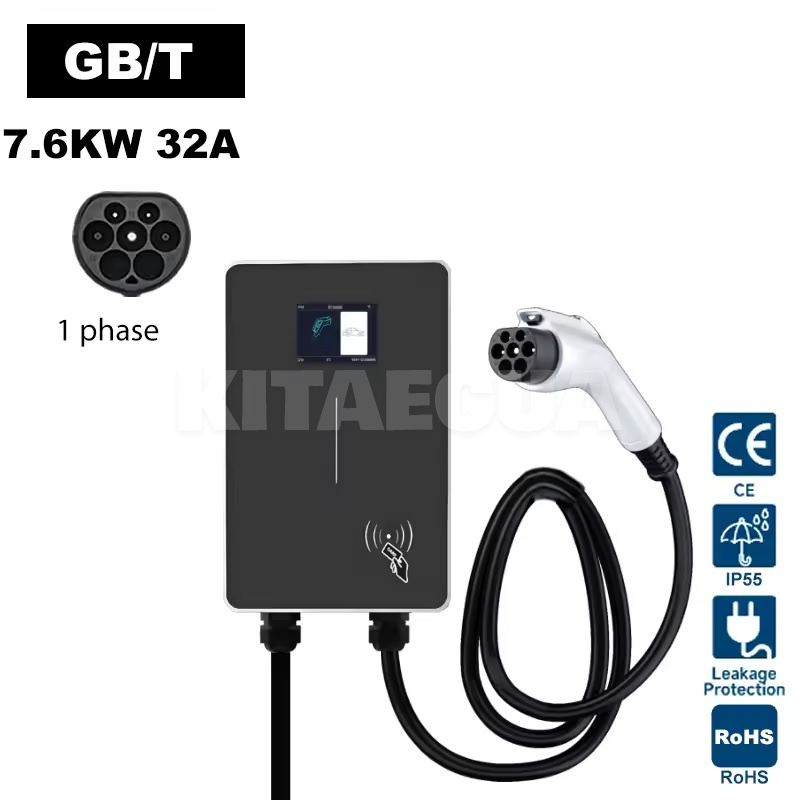 Зарядка для электромобиля GB/T 7 кВт 32А 1-фаза Wi-Fi JIGU (JG7-32-1PH-GBT-CS-WF)