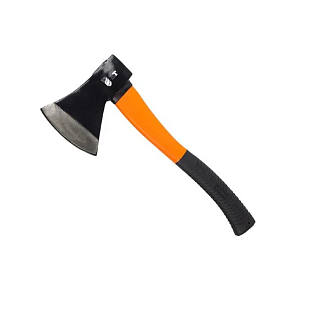 Топор 1000 г с рукояткой из фибергласса с резиновым топорищем LEVTOOLS