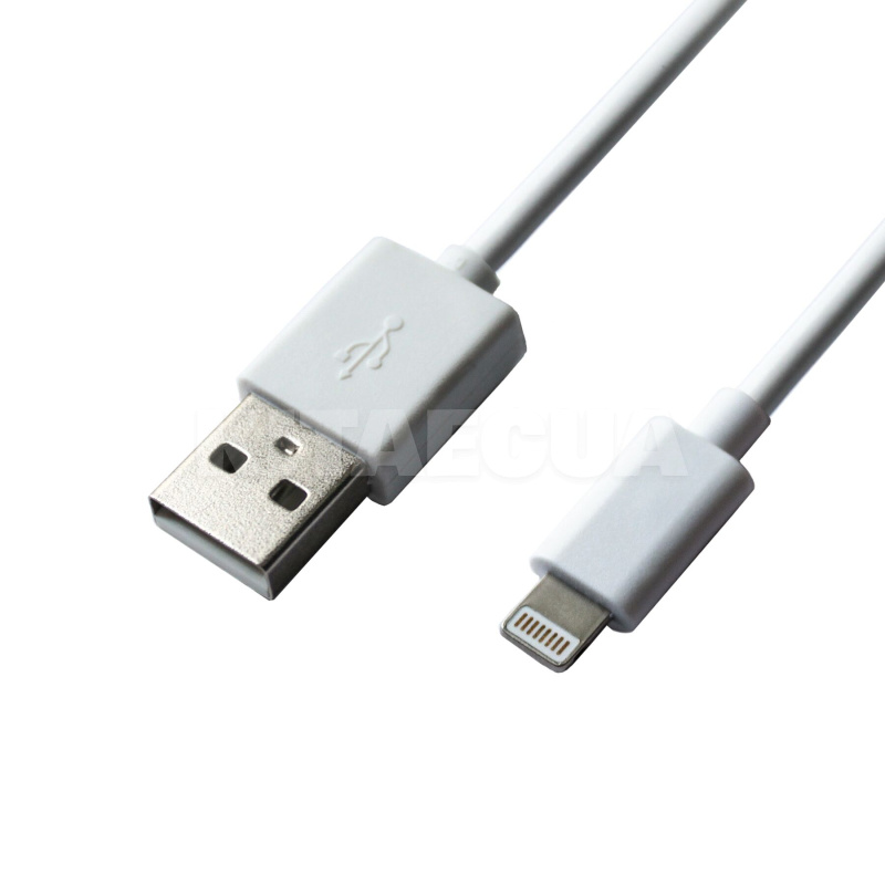 Кабель USB Lightning 2.1A мідний 1м білий Grand-X (PL01W) - 3