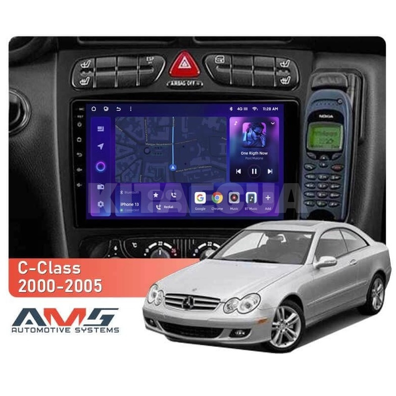 Штатна магнітола MOSS M3 4+32 ГБ 9" Mercedes Benz C Class S203 2000-2004 (F1) AMS (50152) - 2