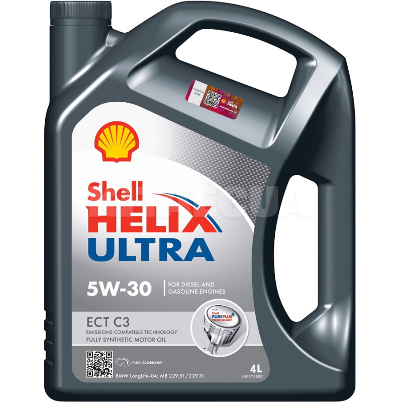 Масло моторное синтетическое 4л 5W-30 Helix Ultra ECT C3 SHELL (204293)
