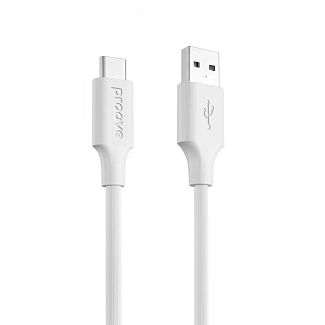Кабель USB Type-C 3A 1м Striped Silicone белый PROOVE