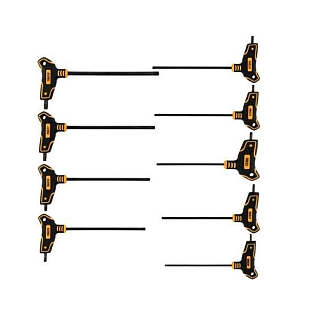 Набор TORX Т-образных шестигранных ключей Т10-T50 100-200 мм 9 предметов VOREL