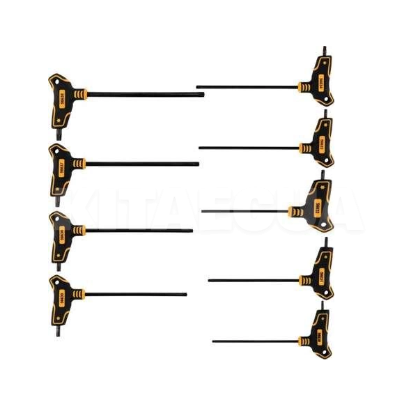 Набор TORX Т-образных шестигранных ключей Т10-T50 100-200 мм 9 предметов VOREL (56639)