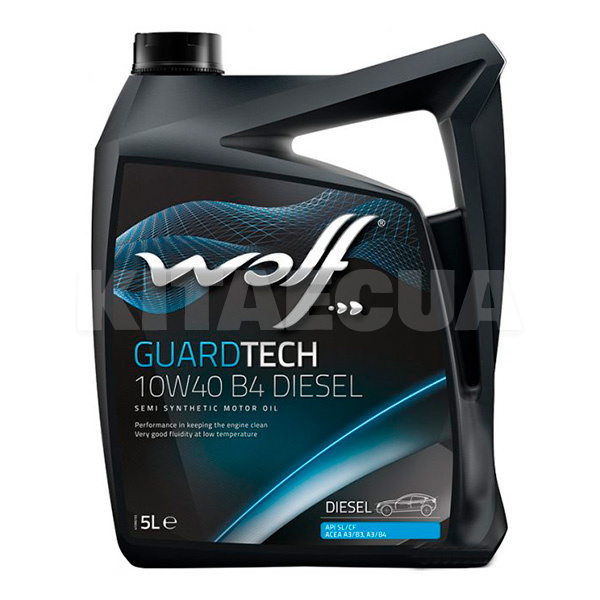 Масло моторне Напівсинтетичне 5л 10W-40 Guardtech B4 Diesel WOLF (8303913)