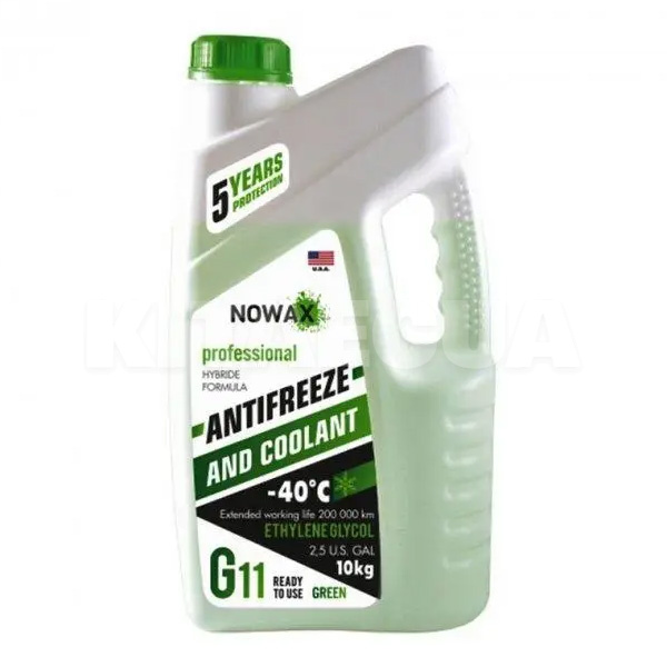 Антифриз зеленый 10кг G11 -40°C NOWAX (NX10003)