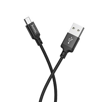Кабель USB microUSB 2.4A X14 1м чорний HOCO