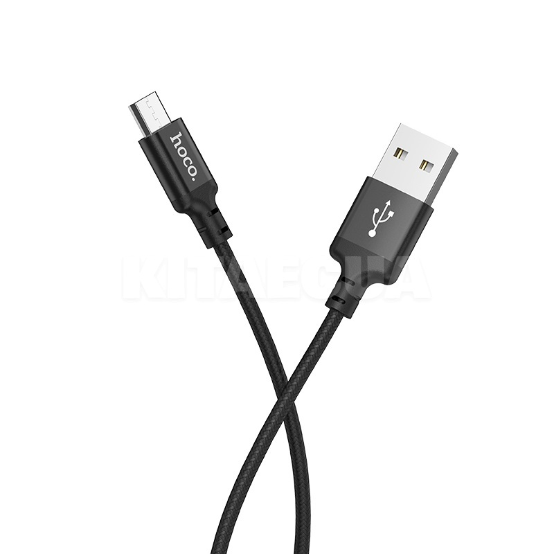 Кабель USB microUSB 2.4A X14 1м чорний HOCO (6957531062844)