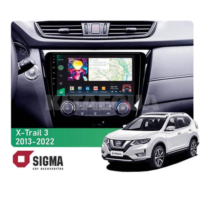 Штатна магнітола PRO 10464 4+64 Gb 10 Nissan X-Trail 3 T32 2013-2022 Ручне керування кондиціонером SIGMA4car (40141)