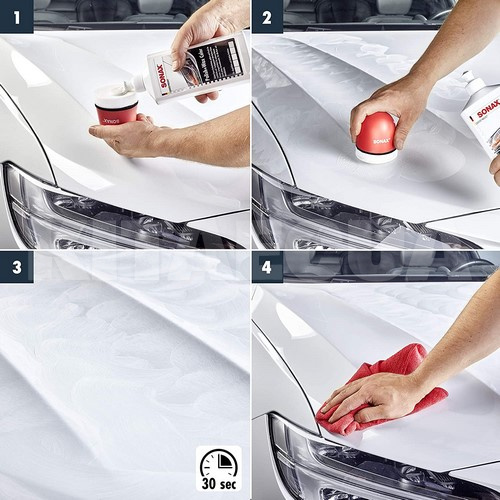 Кольоровий поліроль c воском білий 500мл Polish&Wax Color NanoPro Sonax (296000) - 3