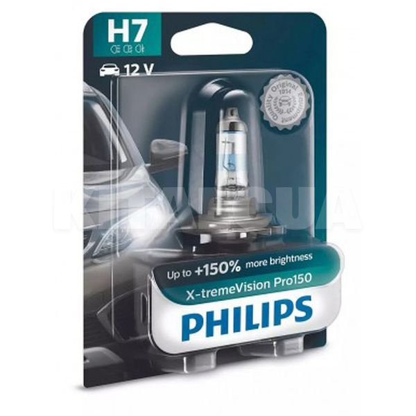 Галогенная лампа H7 55W 12V X-treme Vision Pro +150% PHILIPS (12972XVPB1) - 2