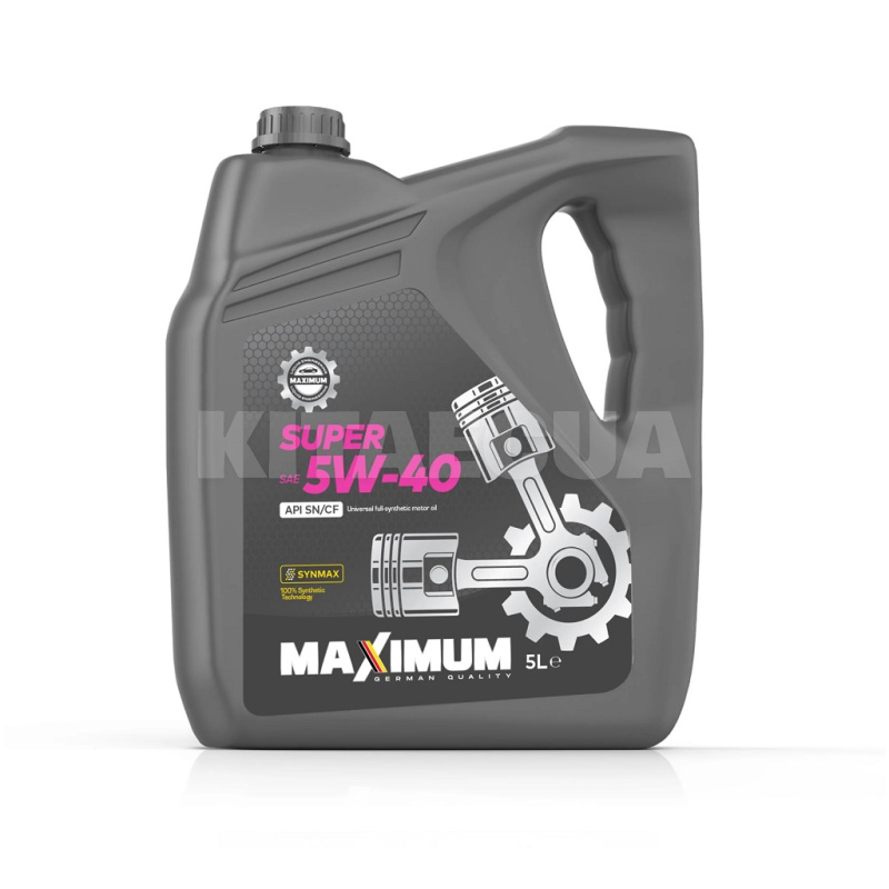 Масло моторное синтетическое 5л 5W-40 SUPERMAX SN/CF MAXIMUM (SUPERMAX 5W40 SN/CF_5л)