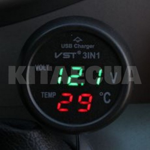 Устройство 3 в 1 вольтметр + термометр зарядное 706G VST (24000420) - 2
