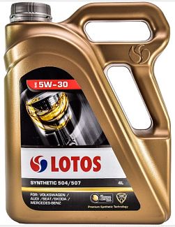 Масло моторное синтетическое 4л 5W-30 SYNTHETIC 504/507 LOTOS