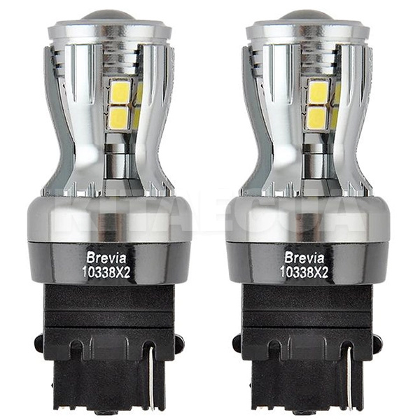 LED лампа для авто PowerPro P27W 6000K (комплект) BREVIA (10338X2)
