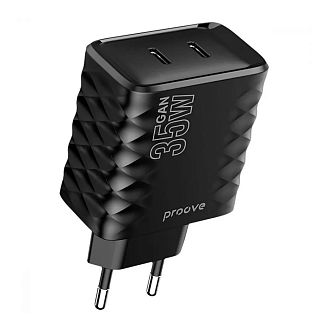 Зарядное устройство 35W 2Type-C Speed Surge Gan чорное PROOVE