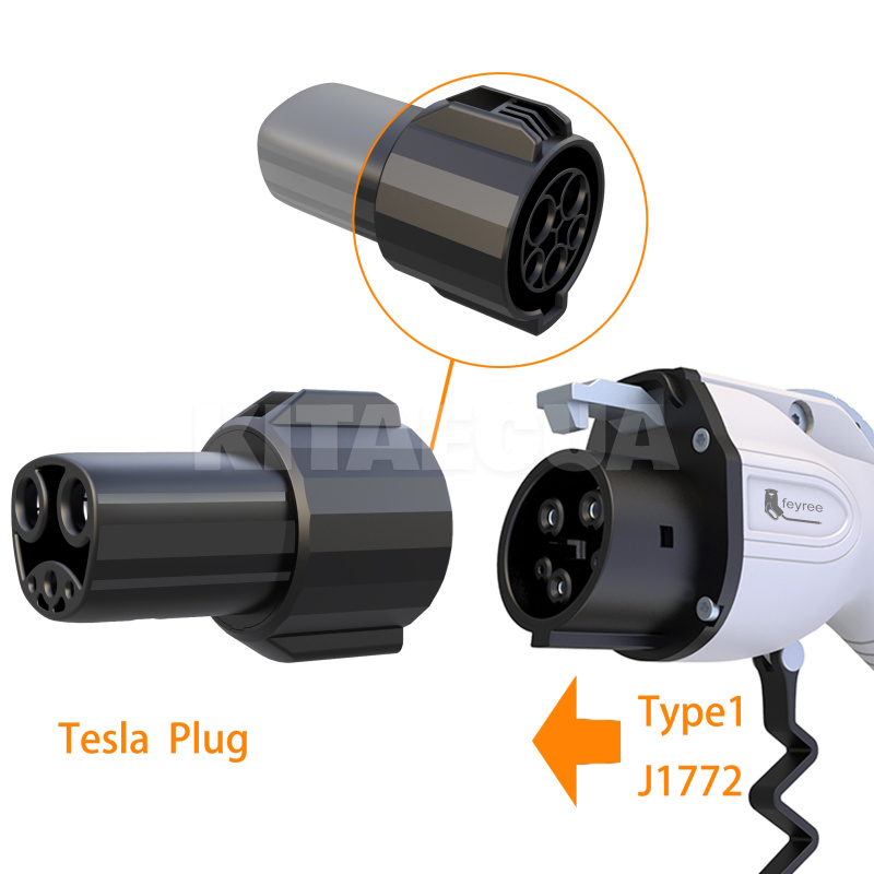 Переходник 7.4 кВт 32А 1-фаза Type 1 (станция) - Type Tesla (американское авто) GUWIEYG на TESLA (P-T1TS) - 4