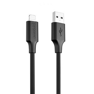 Кабель USB Lightning 3A 1м Striped Silicone черный PROOVE