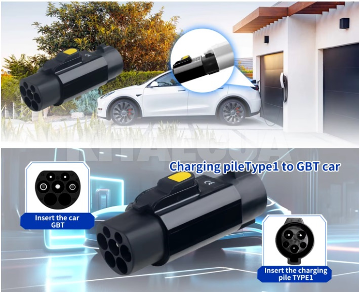 Перехідник 7.4 квт 32А 1-фаза TYPE 1 (станція) - GB/T AC (китайське авто) з фіксатором KOLANKY (P-T1GBTL) - 2