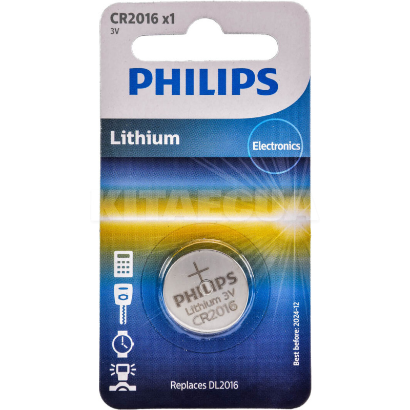 Батарейка дисковая литиевая 3,0 В CR2016 Minicells Lithium PHILIPS (PS CR2016/01B)