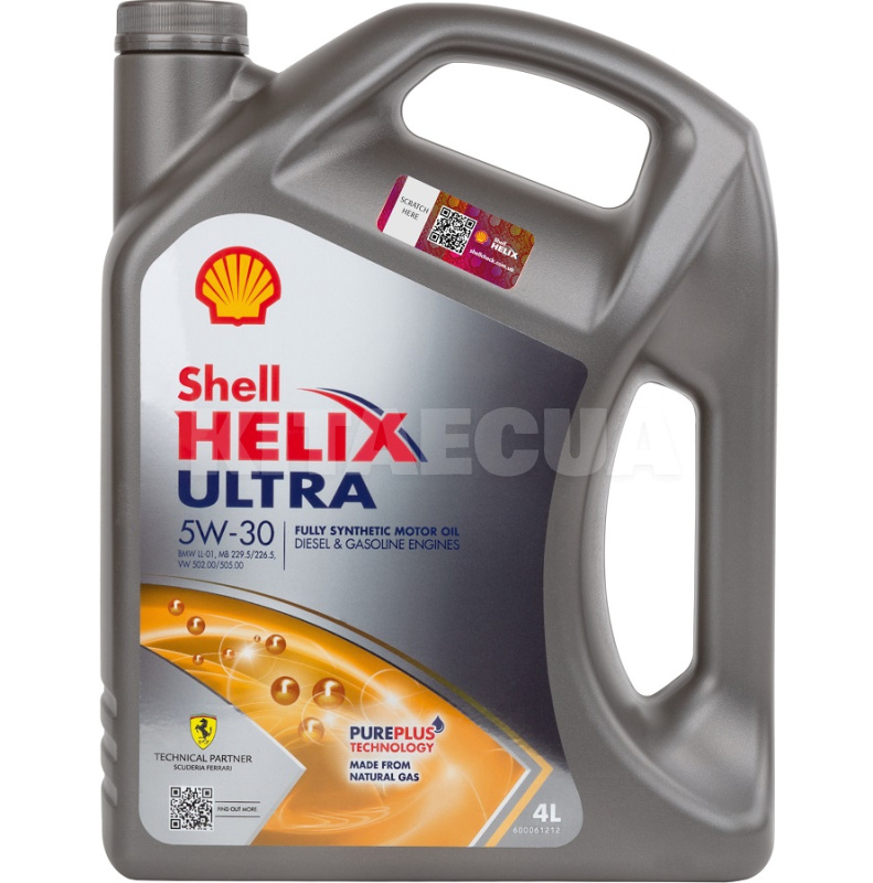 Масло моторное синтетическое 4л 5W-30 Helix Ultra SHELL (550046387)