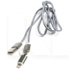 Кабель USB - microUSB/Lightning 2A 2в1 1м серый PowerPlant (KD00AS1289)
