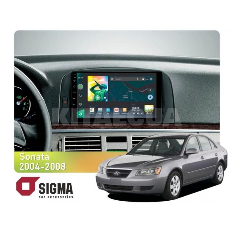 Штатна магнітола X9232 2+32 Gb 9" Hyundai Sonata NF 2004-2008 SIGMA4car (33891)