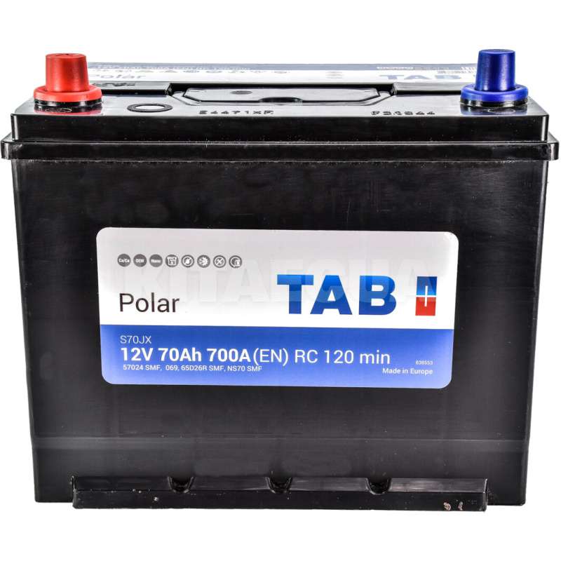 Аккумулятор автомобильный 70Ач 700А "+" слева TAB (TAB POLAR 70L JIS)