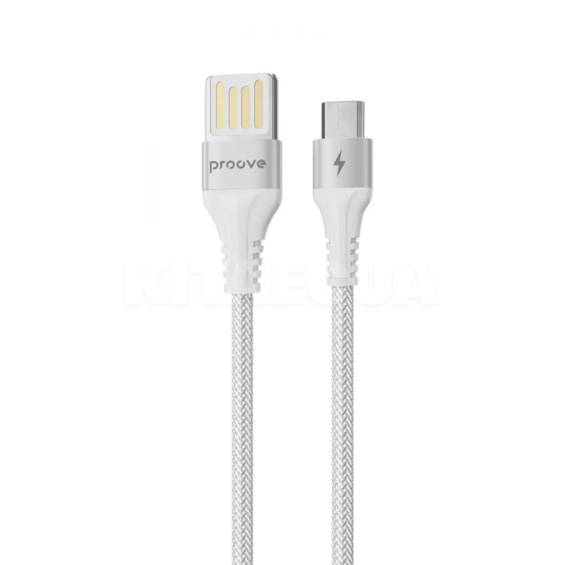 Кабель USB Micro USB 2.4A 1м Double Way Weft білий PROOVE (508770003)