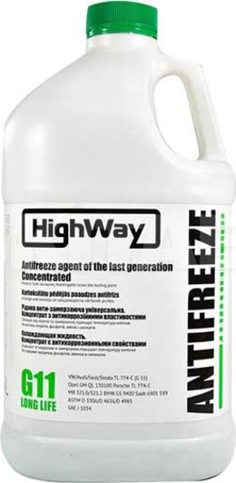 Антифриз-концентрат 3.78L G11 зелений HighWay (G11LLGREEN378)