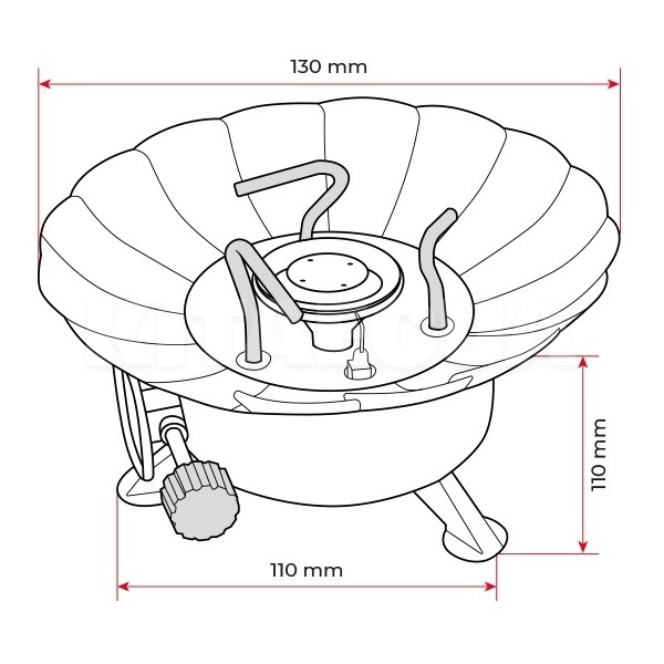 Компактная газовая плита с пьезоподжигом Intertool (GS-0011) - 5