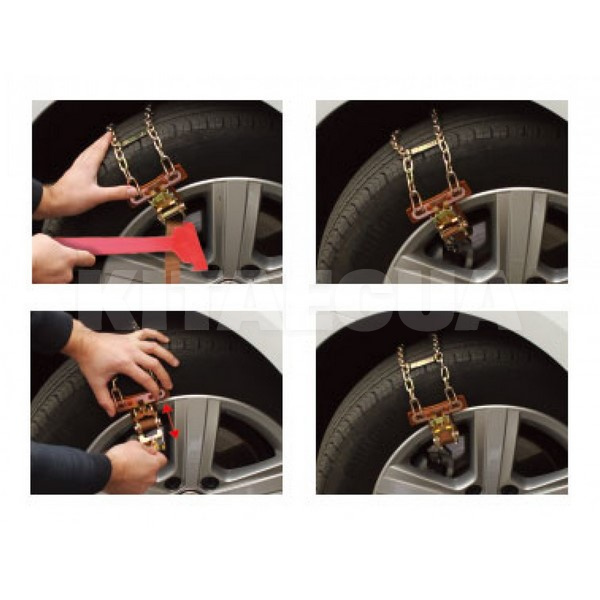 Колесные цепи-браслеты против скольжения для шины 165-215 мм 4-сегмента (комплект) LAVITA (LA 165215) - 2