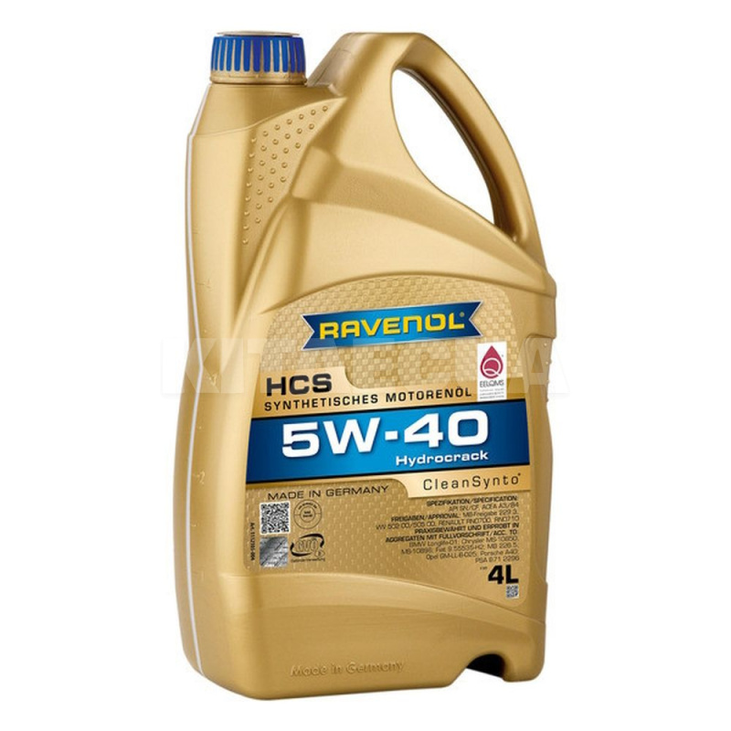 Масло моторне синтетичне 4л 5w-40 hcs RAVENOL (RAV HCS SAE 5W40 4L)