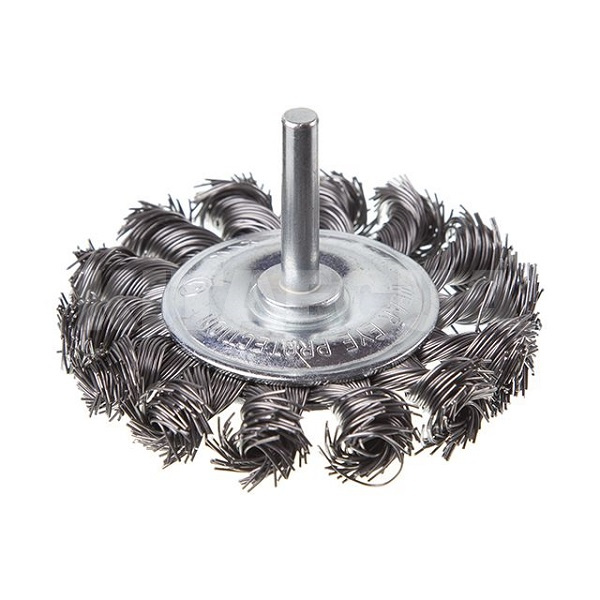 Щітка кільцева 75 мм для дриля 1/4" (пучки кручений дроту) Intertool (BT-8075)