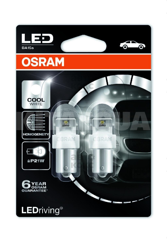LED лампа для авто BA15s 2W Osram (OS 7556 CW-02B)