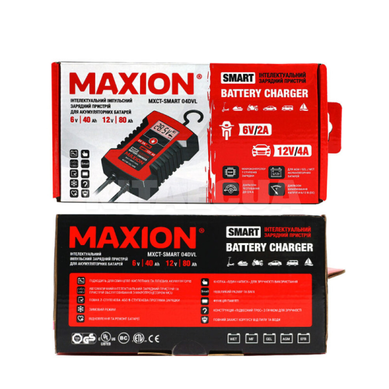 Зарядное устройство для аккумулятора 6В/12В 80 Ач интеллектуальное MAXION (MXCT-SMART 04DVL) - 5
